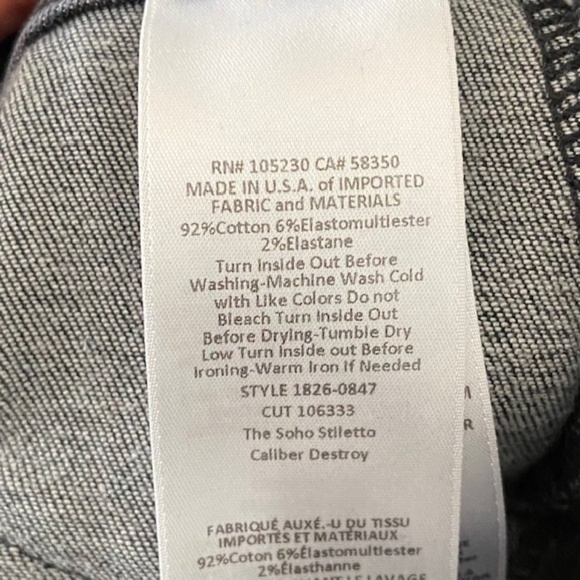 CURRENT ELLIOTT The Soho Stiletto Destroy Jeans 24 - Picture 9 of 9